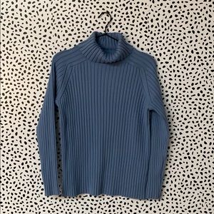 Banana Republic Blue Ribbed Turtleneck Sweater